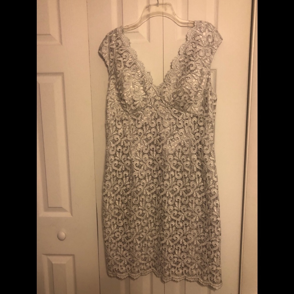 Spiegel taupe lace Cocktail dress sz 14